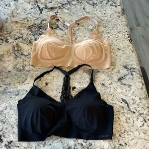Calvin Klein new bras nude and black size large
